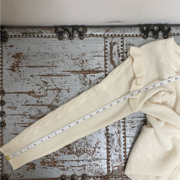 Scott & Scott Cashmere Cable Knit Ruffle Sweater - Picture 15 of 15